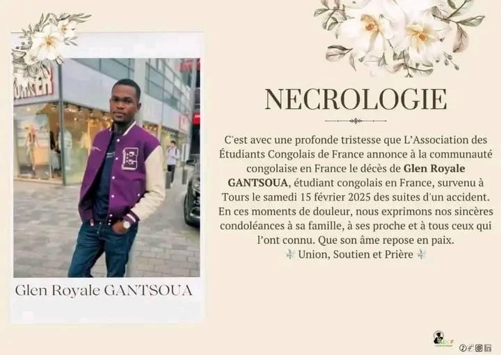 Étudiant congolais Glen Royale Gantsoua mort à l'âge de 30 ans 